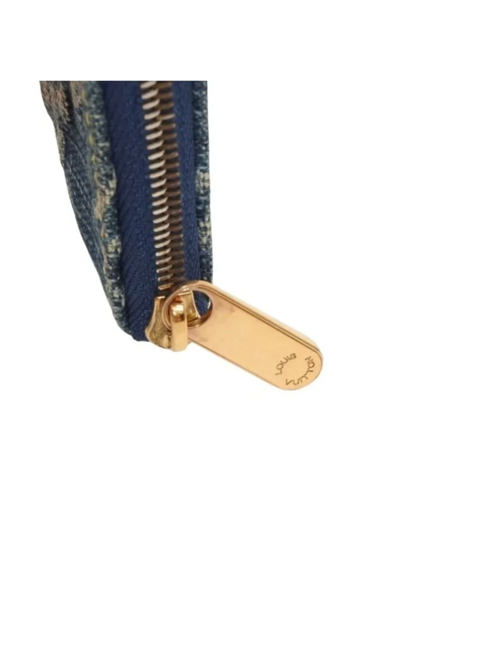 Louis Vuitton Monogram Denim Pochette Cles Coin Purse Blue